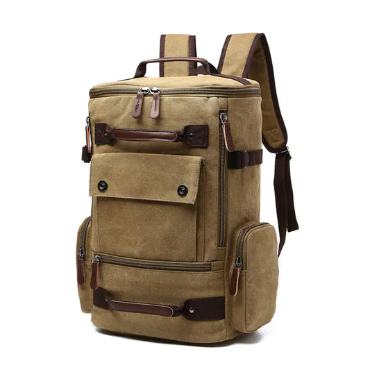 vintage canvas backpack durable retro travel bag
